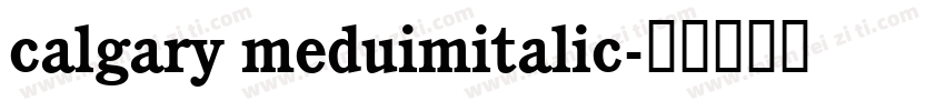 calgary meduimitalic字体转换
